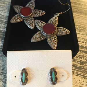 Antique.925 silver with real stones